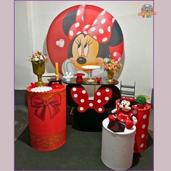 Kit Pegue e Monte Minnie Mouse: Festa Encantada com Mesa Decorativa!