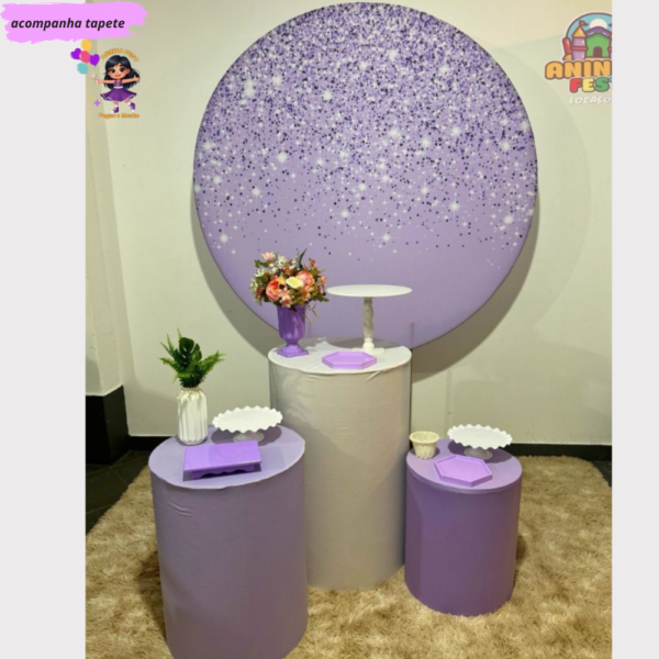 Kit Pegue e Monte Festa Adulto: Tema Lilás com Glitter Elegante