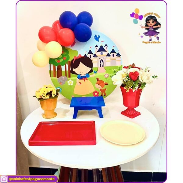 Mini Decoração de Mesa Tema Branca de Neve Cute