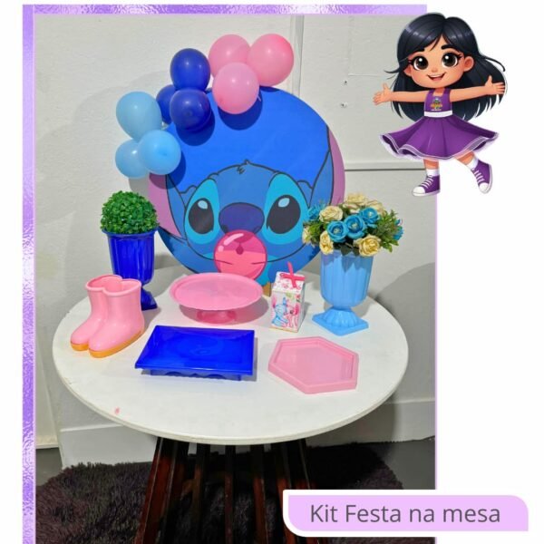 Mini Decoração de Mesa Tema Stitch